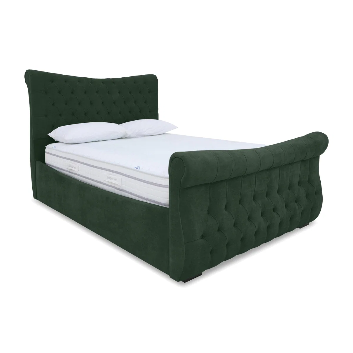 Sleep Story - Lance Right Hand Side Opening Ottoman Bed Frame - Double - Plush Emerald – image 1