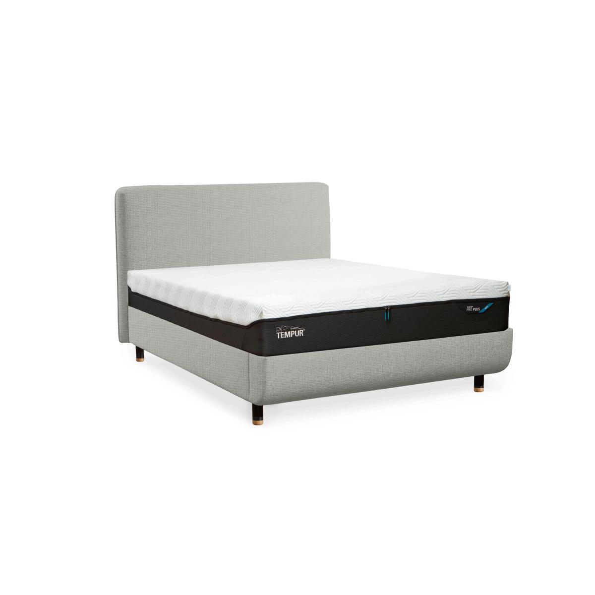 TEMPUR - Arc Disc Ottoman Bed Frame with Form Headboard - King Size - Earl Grey with Oak Feet – image 2