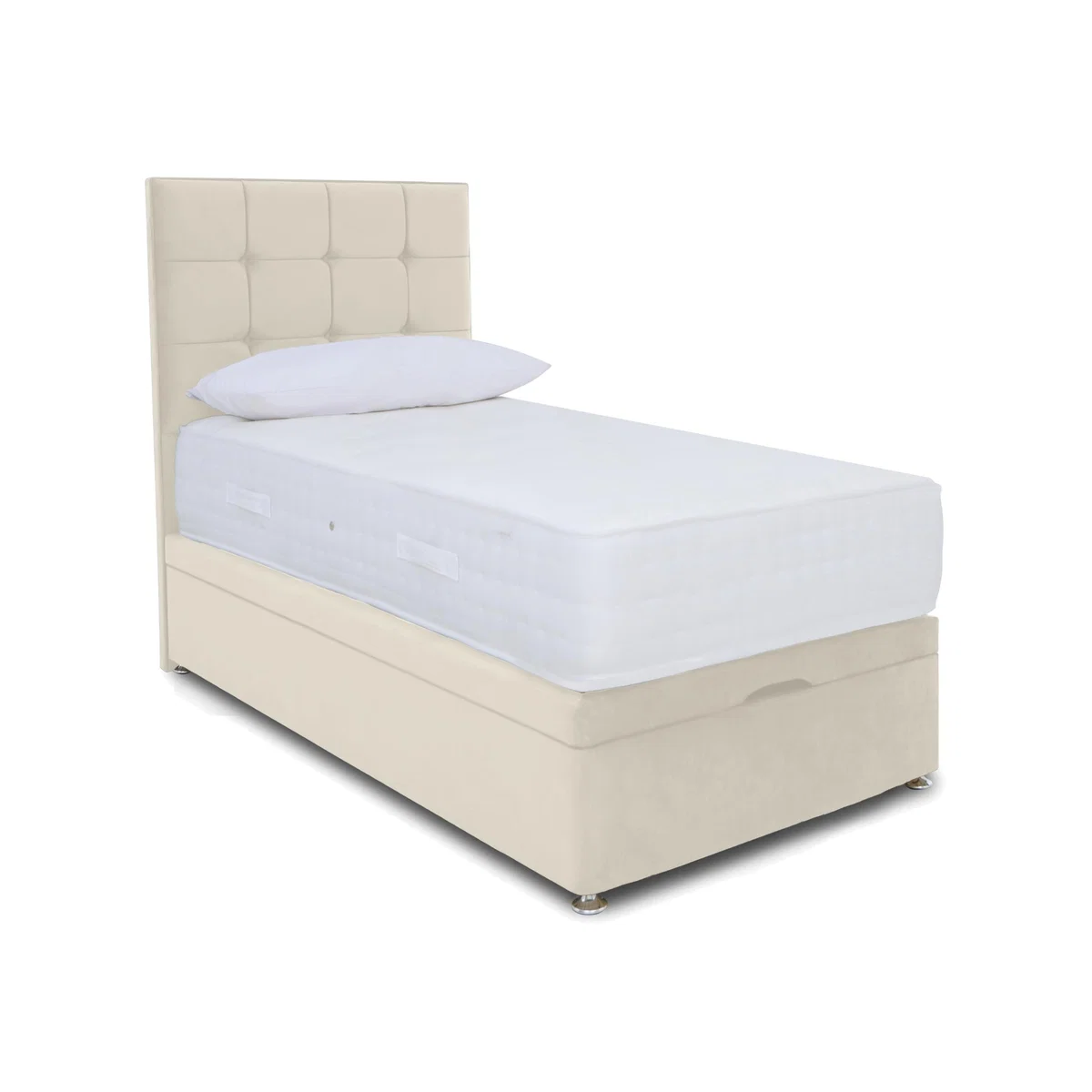 Sleep Story - Ortho 2000 Manual End Ottoman Divan Set - Small Single - Plush Ecru – image 1