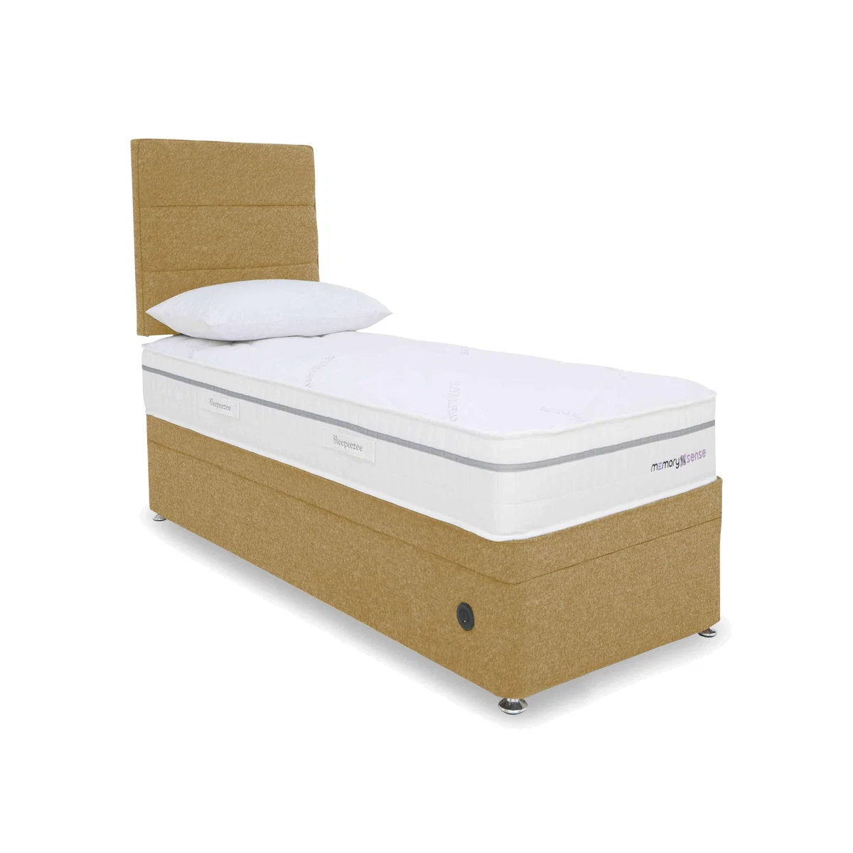 Sleepeezee - Memory Sense Ortho Power Ottoman Divan Set - Single - Tweed Mustard