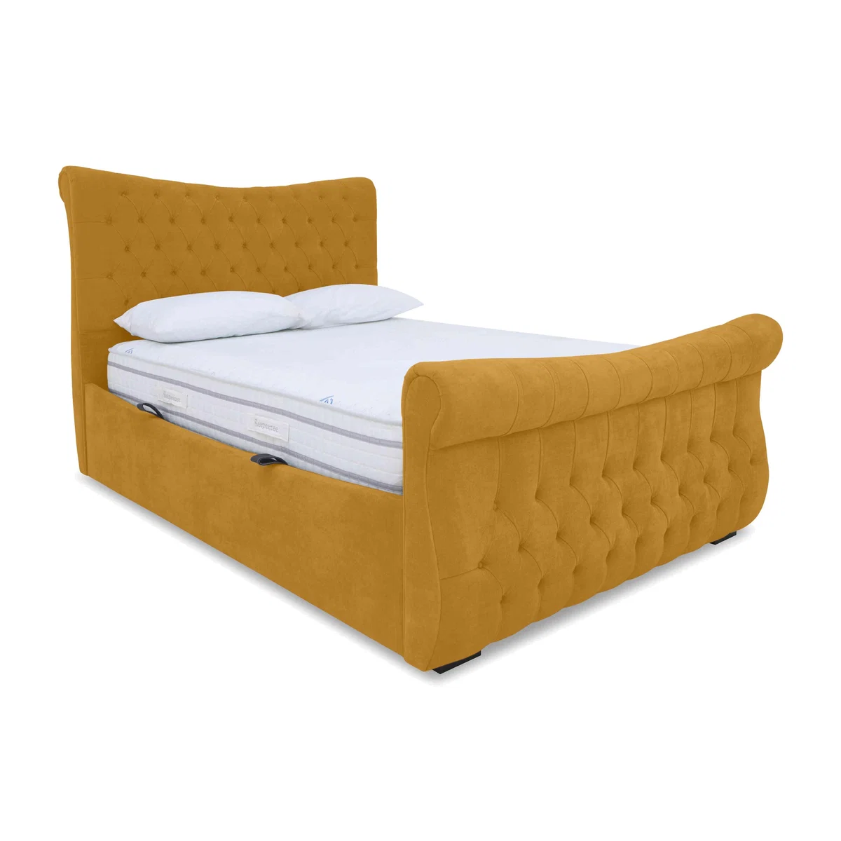 Sleep Story - Lance Left Hand Side Opening Ottoman Bed Frame - Super King - Plush Corn – image 1