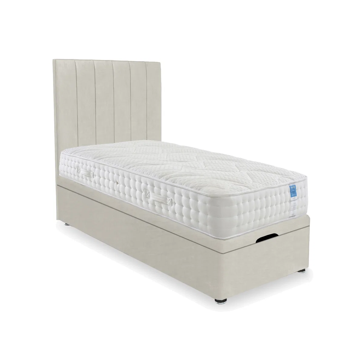 Sleep Story - Luxury Firm End Lift Ottoman Divan Set - Small Single - Plush Ecru – image 1