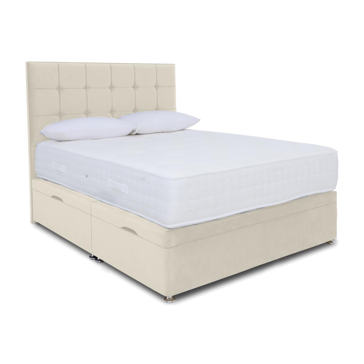 Sleep Story - Ortho 2000 Manual Side Ottoman Divan Set - Double - Plush Ecru – image 1