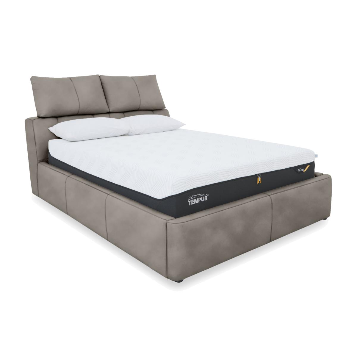 Tyrell Fabric Manual Ottoman Bed Frame - King Size - Marble – image 1