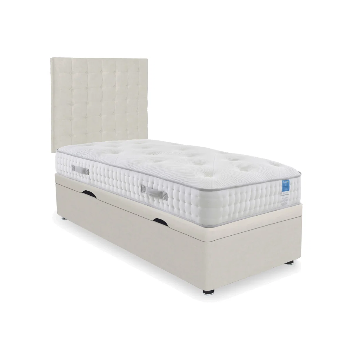 Sleep Story - Ergo Deluxe Side Lift Ottoman Divan Set - Single - Plush Ecru – image 1