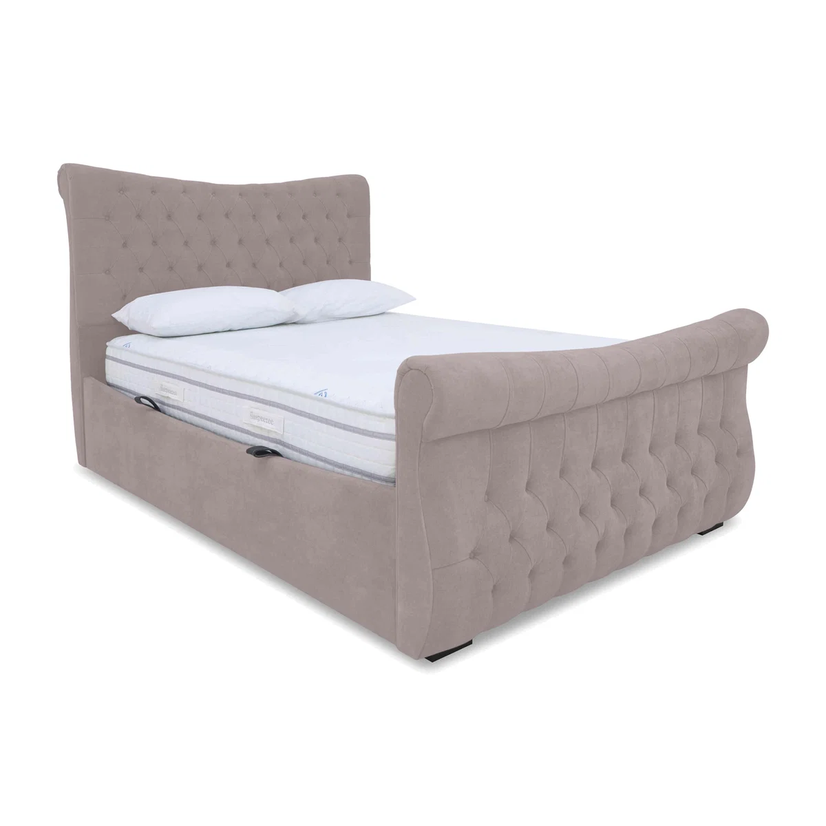 Sleep Story - Lance Left Hand Side Opening Ottoman Bed Frame - Super King - Plush Lilac – image 1