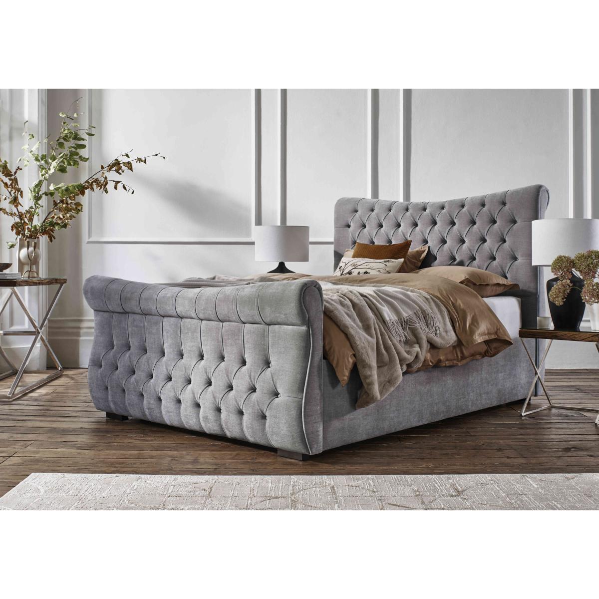 Sleep Story - Lance Right Hand Side Opening Ottoman Bed Frame - King Size - Lace Caramel – image 3