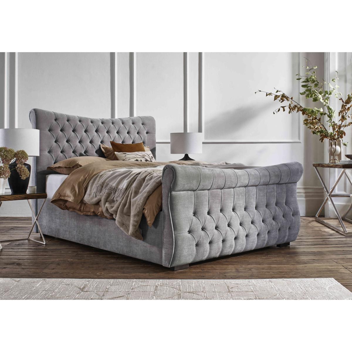 Sleep Story - Lance Left Hand Side Opening Ottoman Bed Frame - Small Double - Plush Lilac – image 3