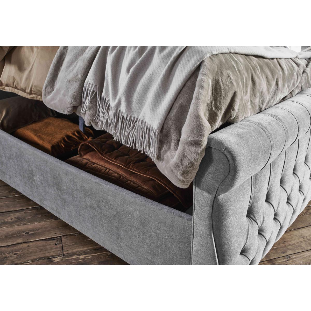 Sleep Story - Lance Left Hand Side Opening Ottoman Bed Frame - Small Double - Plush Lilac – image 5