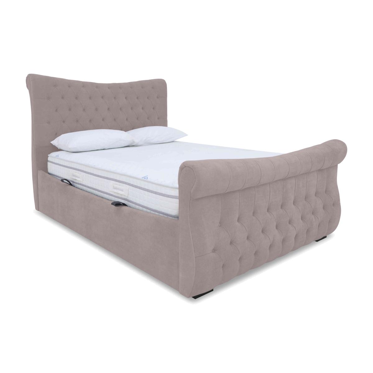 Sleep Story - Lance Left Hand Side Opening Ottoman Bed Frame - Small Double - Plush Lilac – image 1