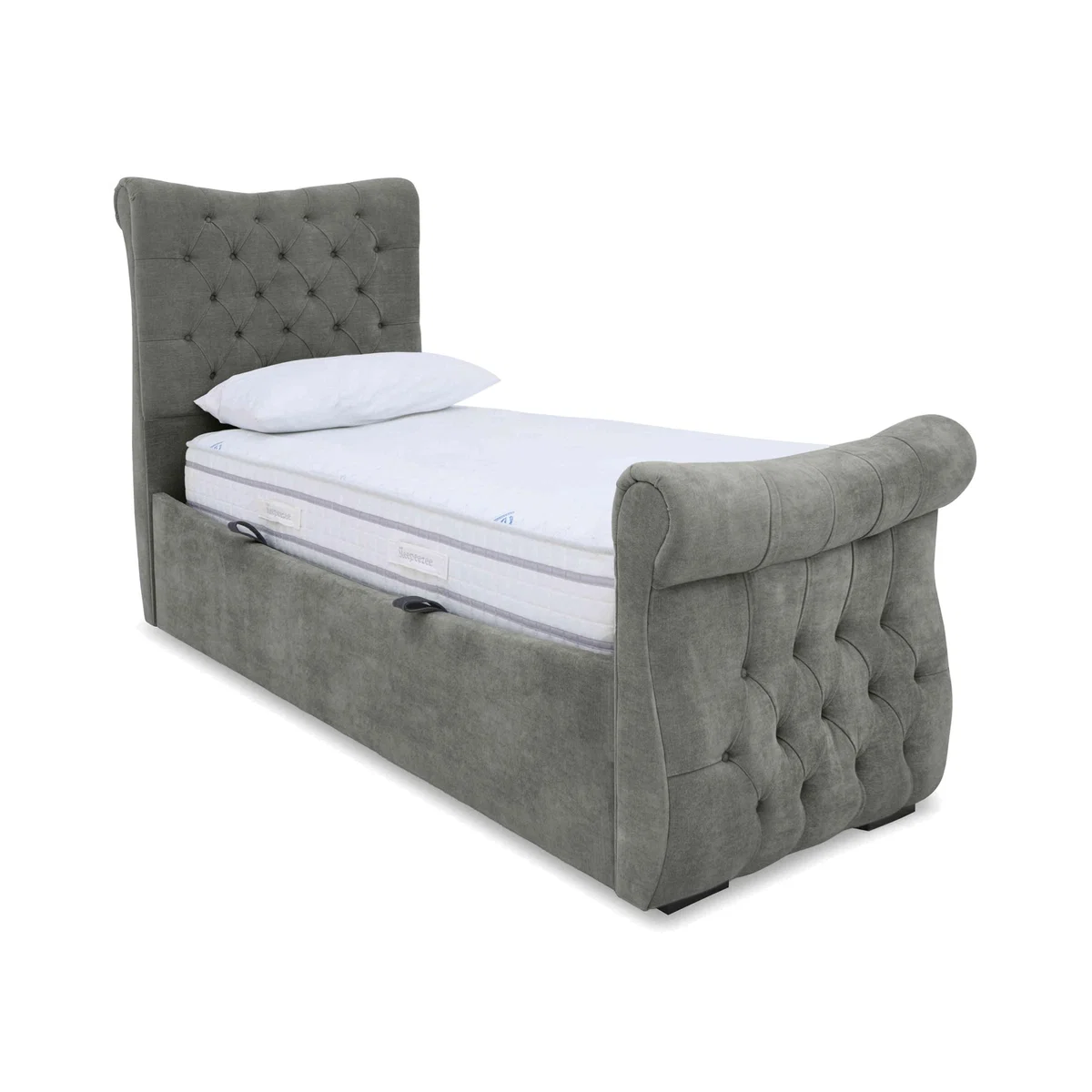 Sleep Story - Lance Left Hand Side Opening Ottoman Bed Frame - Single - Dapple Sterling – image 1