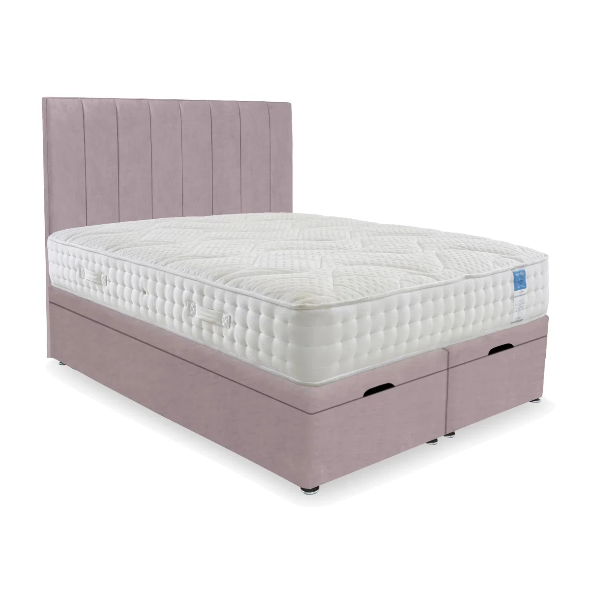 Sleep Story - Luxury Firm End Lift Ottoman Divan Set - Small Double - Plush Lilac – image 1