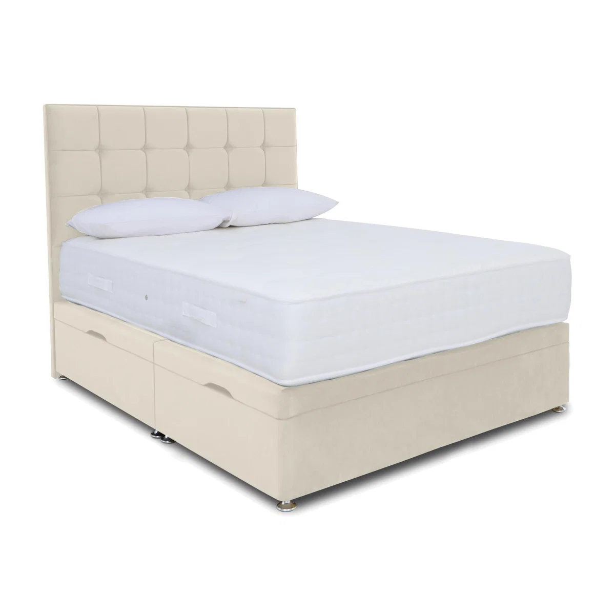 Sleep Story - Ortho 2000 Manual Side Ottoman Divan Set - King Size - Plush Ecru – image 1