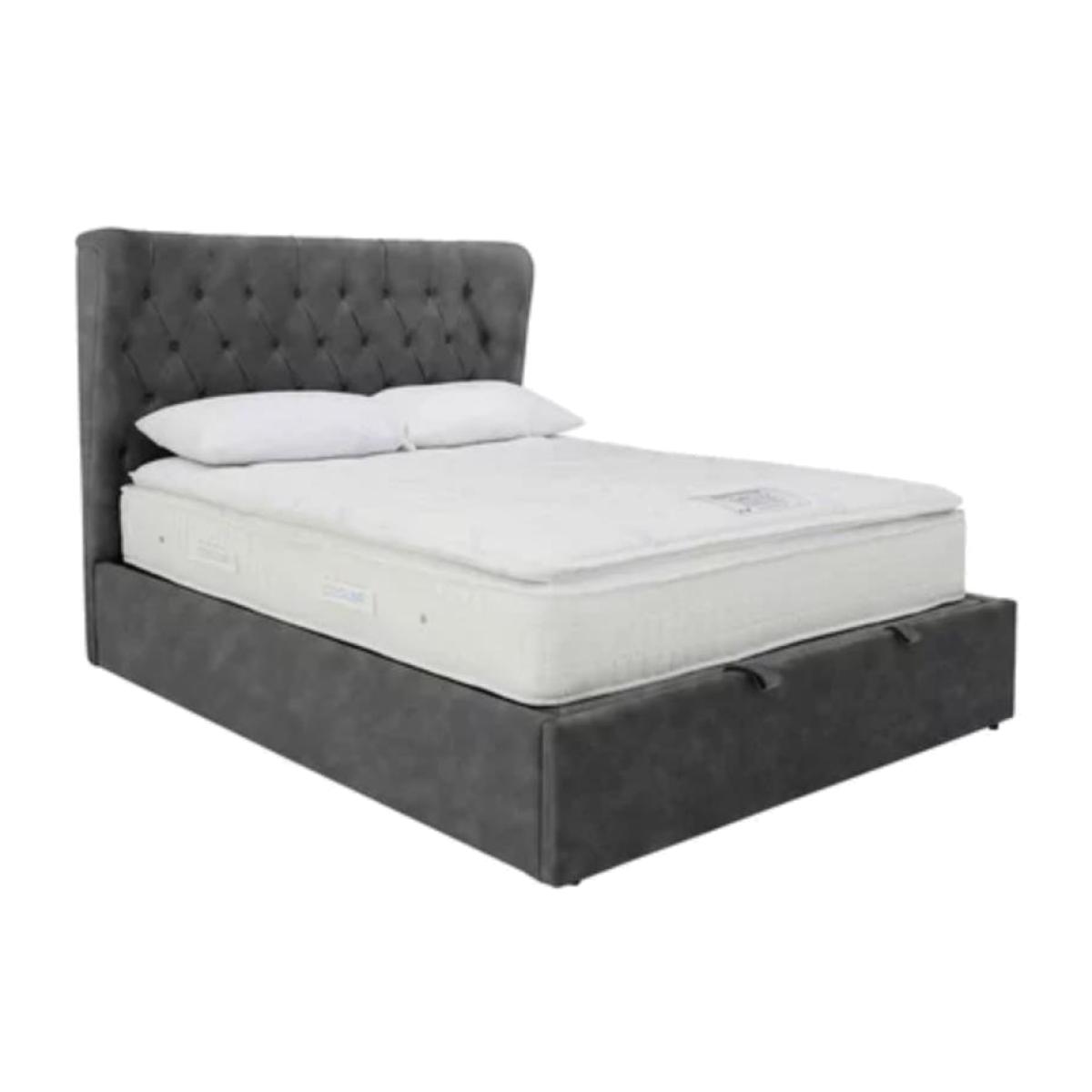 Calypso 4,6” ottoman bed frame velvet smoke - Velvet Smoke