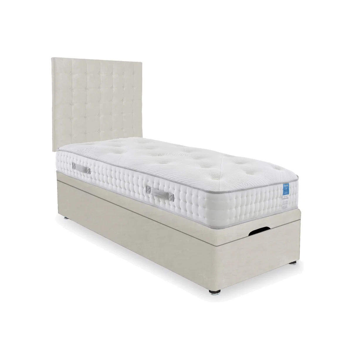 Sleep Story - Ergo Deluxe End Lift Ottoman Divan Set - Small Single - Plush Ecru – image 1