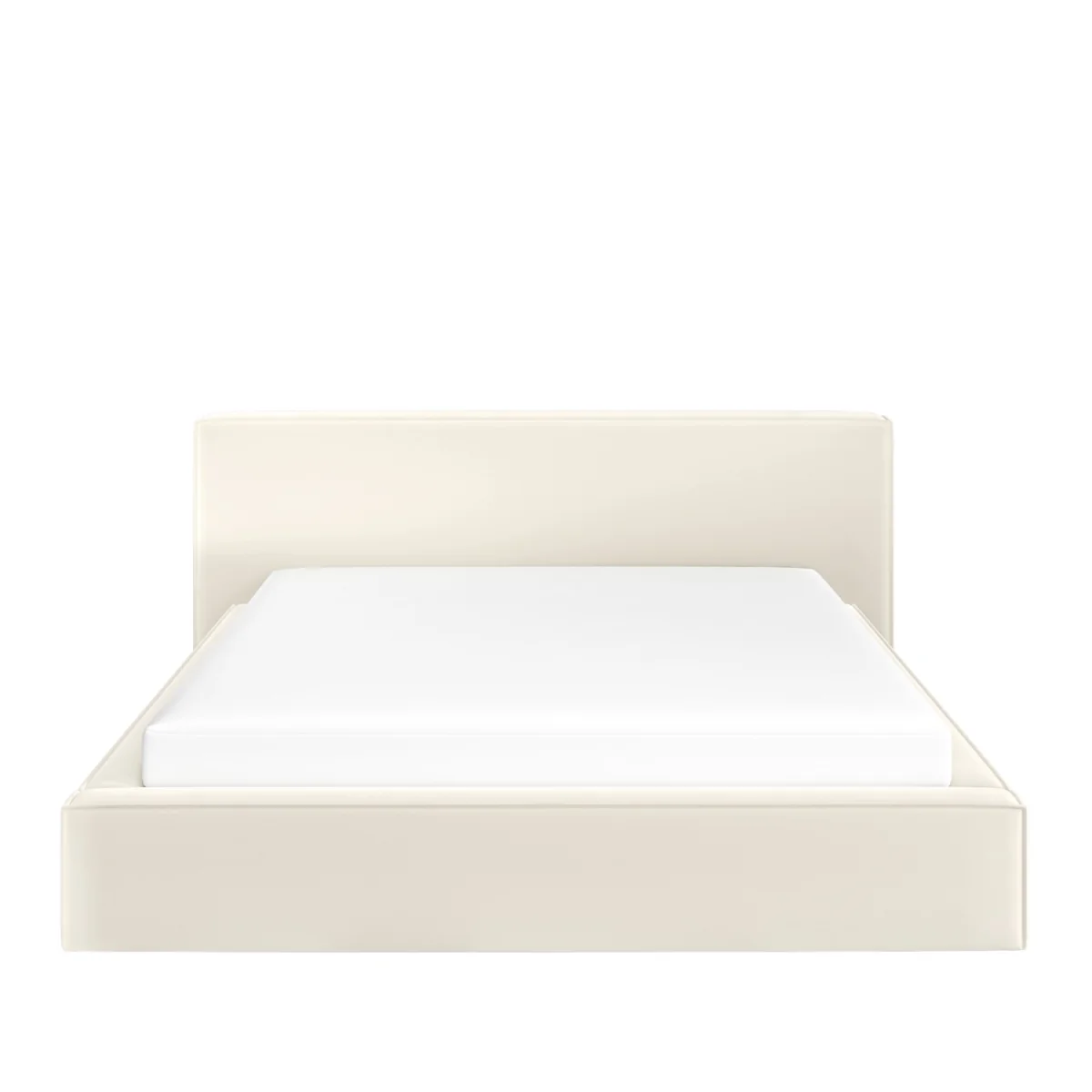 Cream Velvet Super King Low-Profile Ottoman Bed with Tailored Seam Detailing - Sereno – image 7