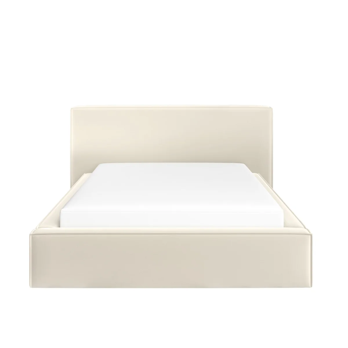 Cream Velvet King Size Low-Profile Ottoman Bed with Tailored Seam Detailing - Sereno – image 7