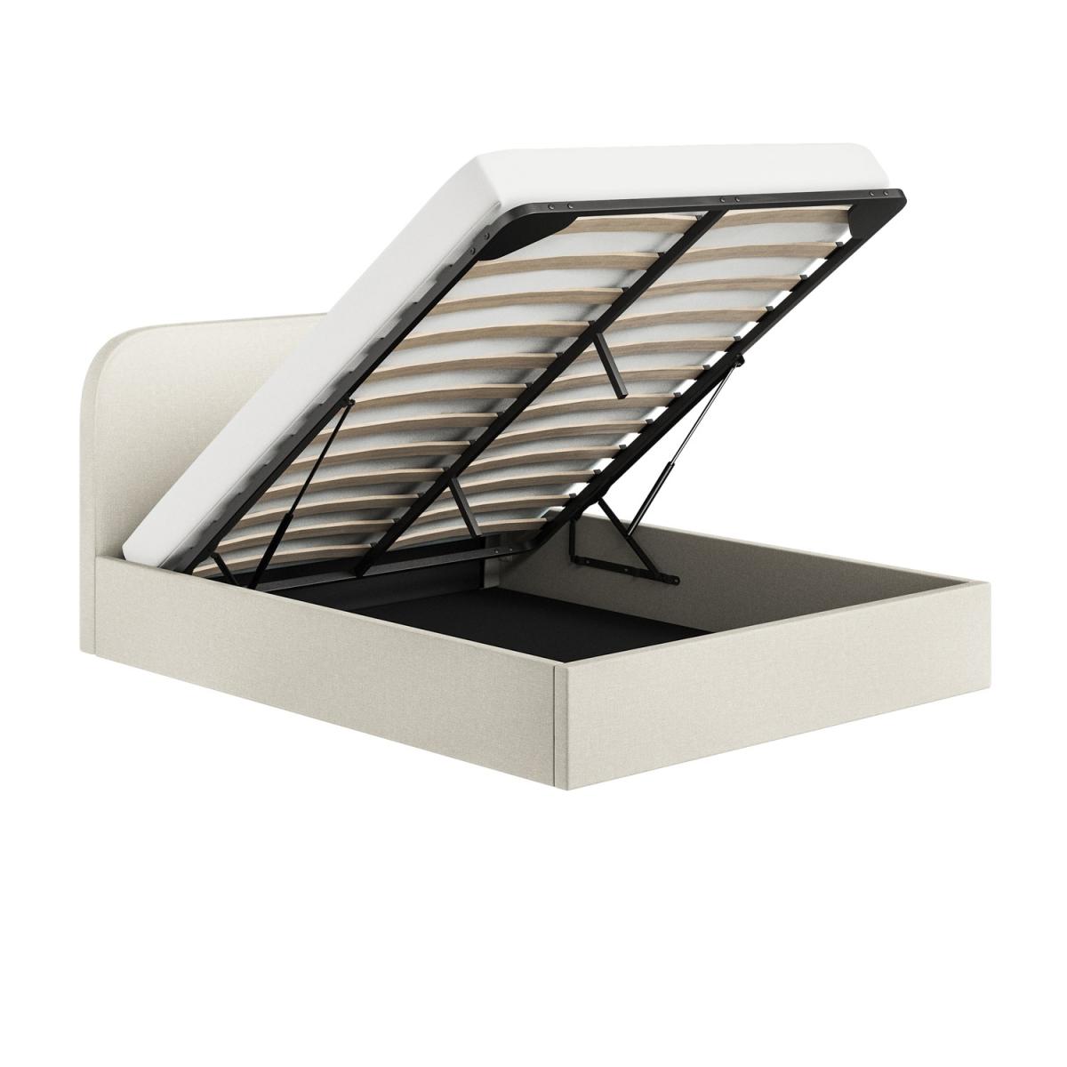 Cream Fabric King Size Ottoman Bed Frame - Zara – image 5
