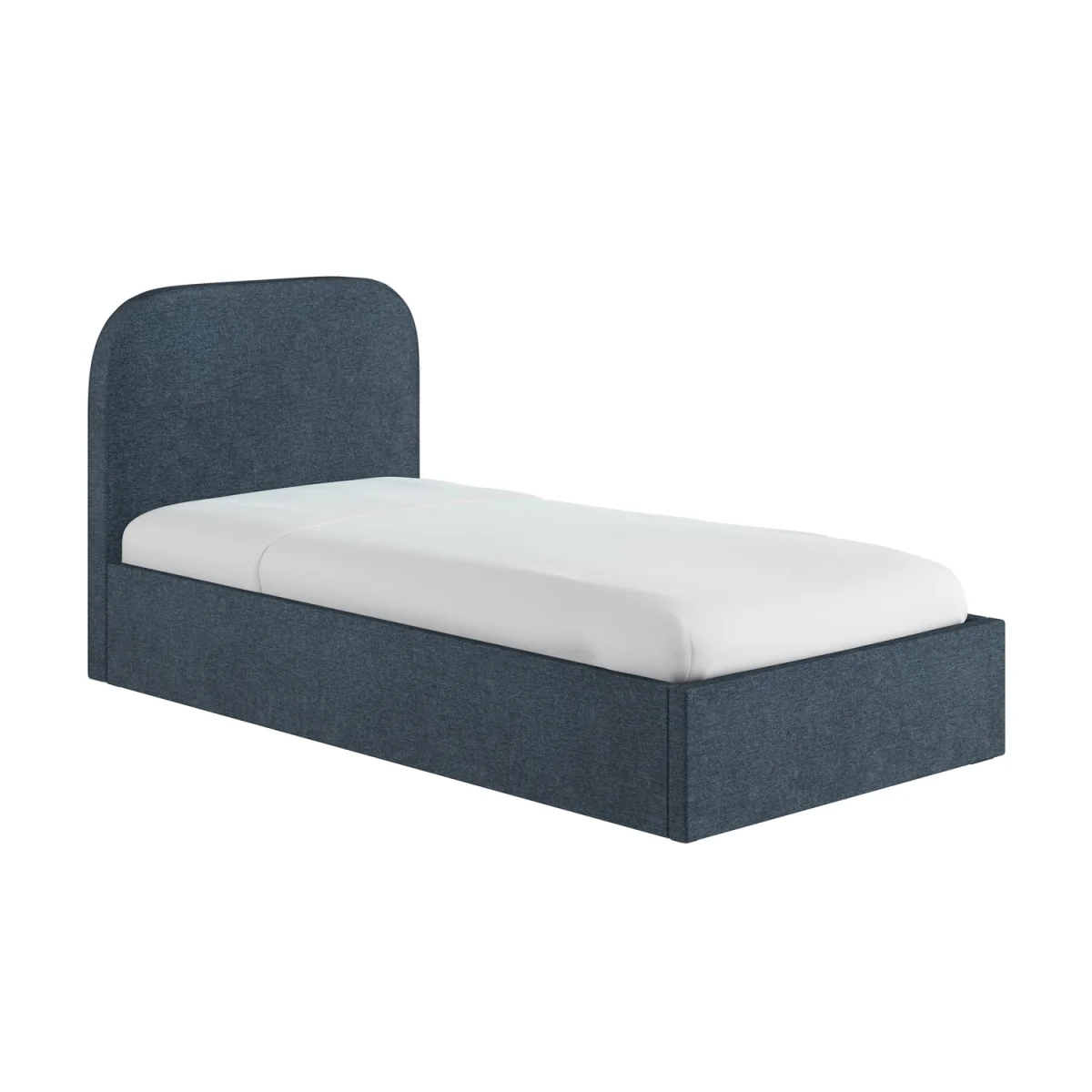 Blue Upholstered Single Ottoman Bed with Curved Headboard - Zara – image 5