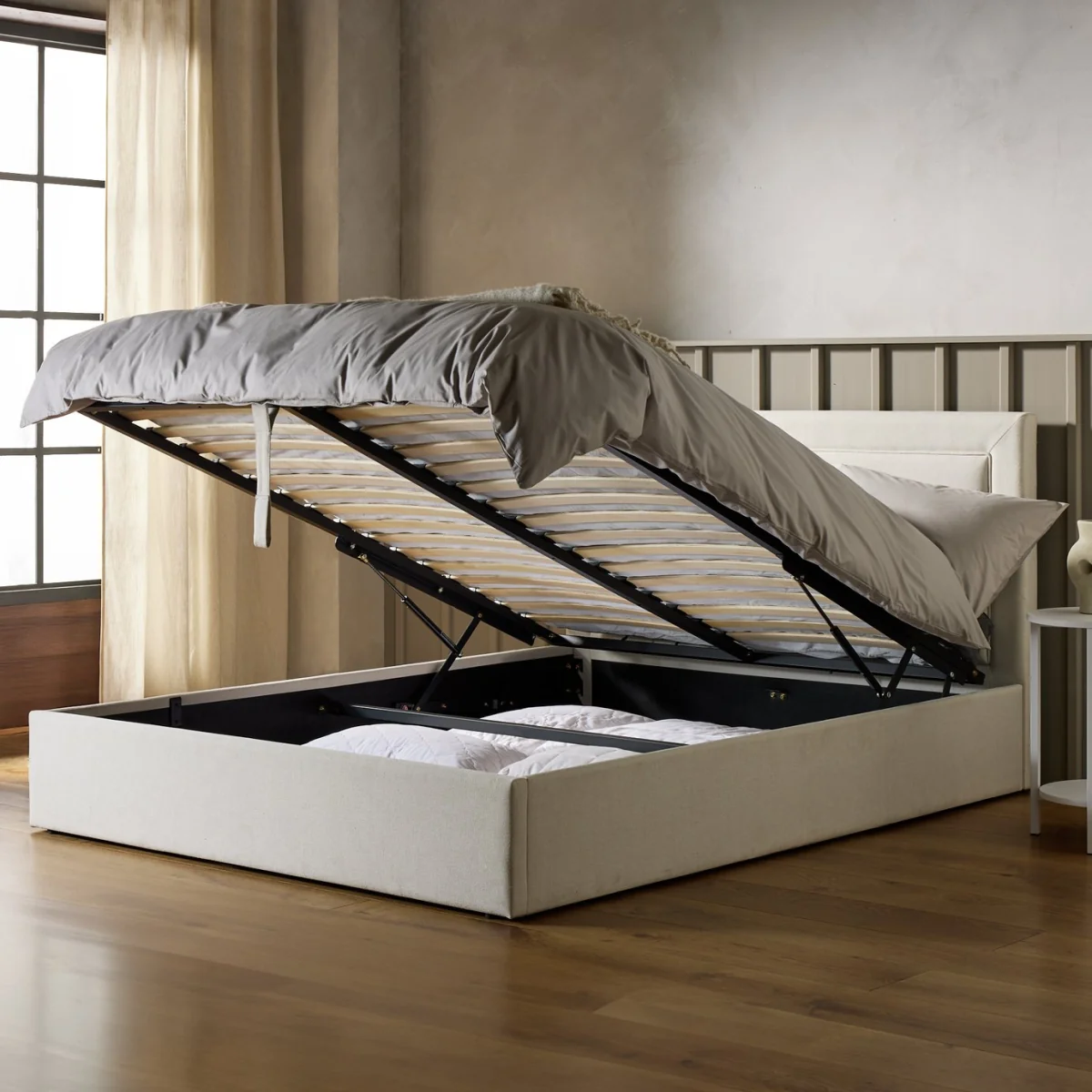 Habitat Dartford Small Double End Lift Ottoman Bed - Cream – image 2