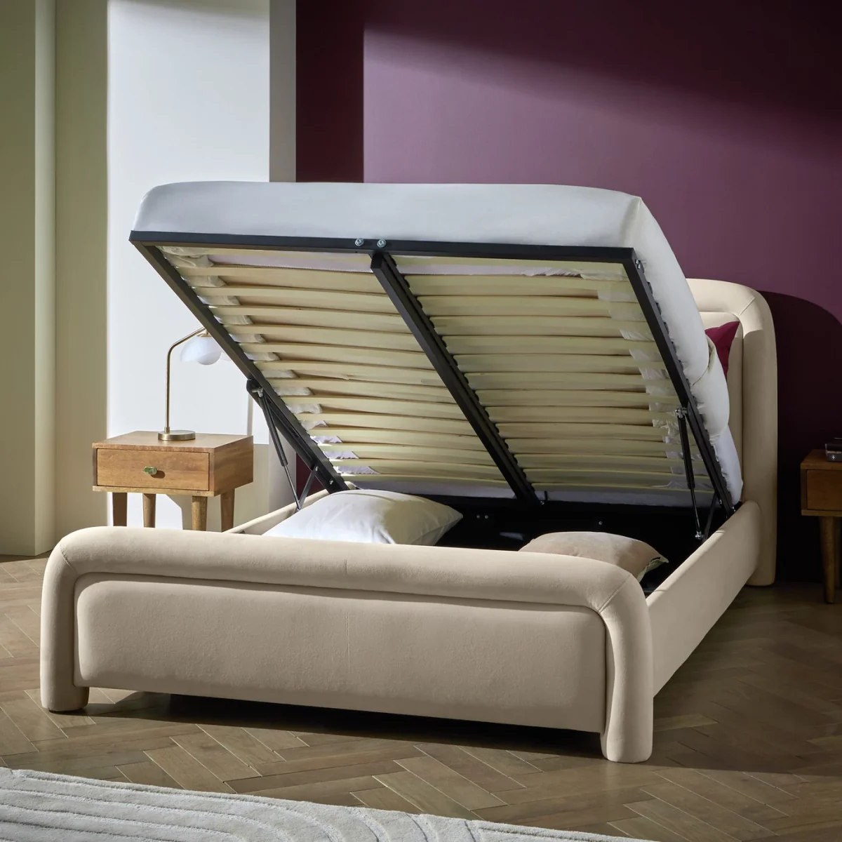Habitat Leonie End Lift Kingsize Ottoman Bed - Natural – image 3