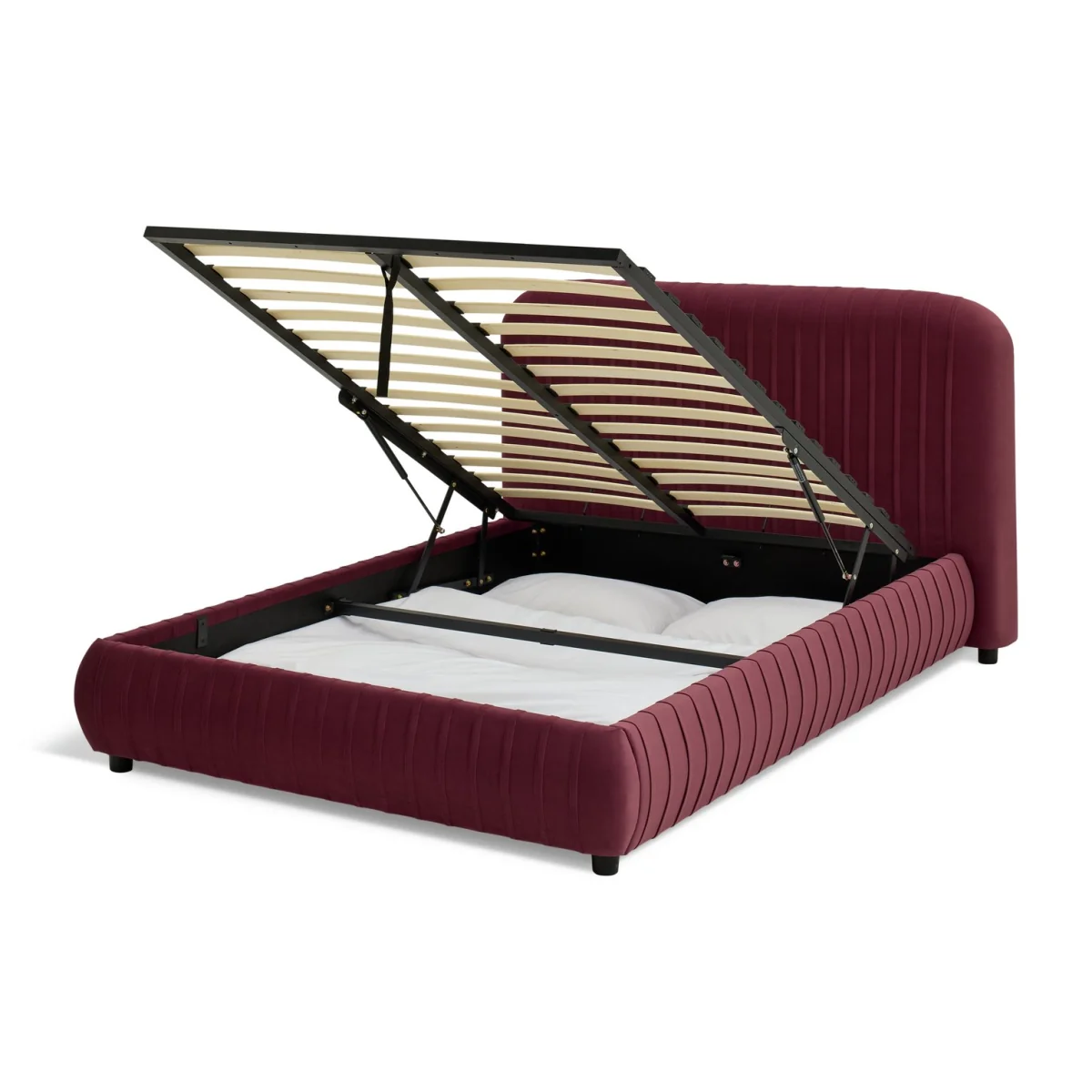 Habitat Beatrix Kingsize End Lift Ottoman Bed - Dark Red – image 4