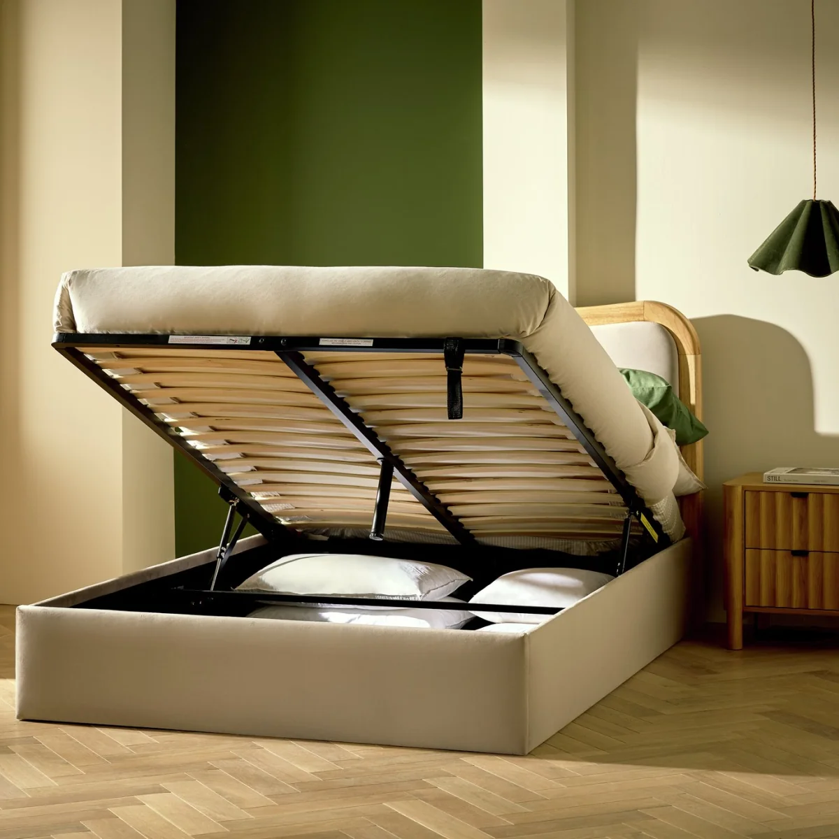 Habitat Farrah Kingsize Ottoman Bed - Natural – image 2