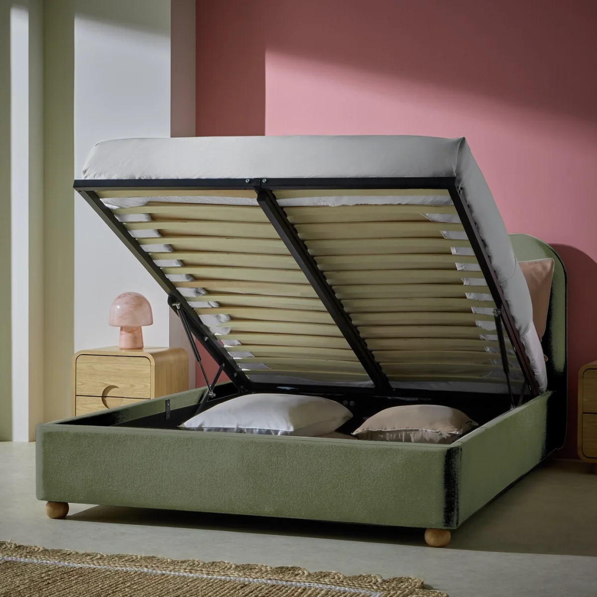 Habitat Onda End Lift Kingsize Ottoman Bed - Green – image 2