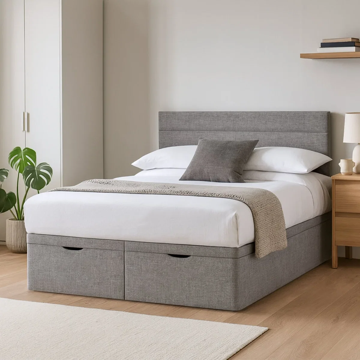 Millbrook Miller Double Fabric End lift Ottoman Bed - Grey – image 1