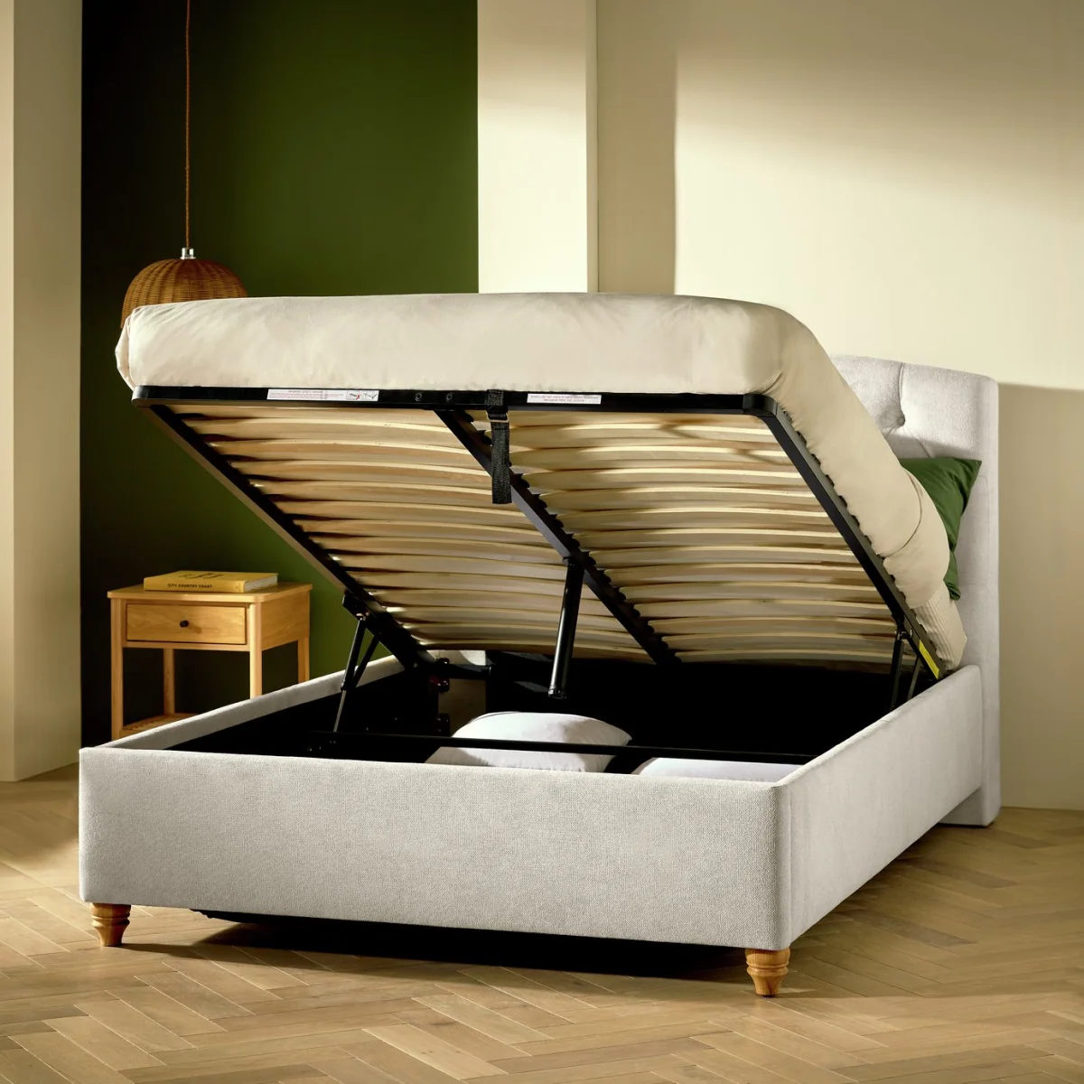 Habitat Erin Country End Lift Double Ottoman Bed - Beige – image 3