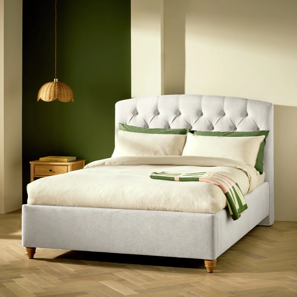 Habitat Erin Country End Lift Double Ottoman Bed - Beige – image 1