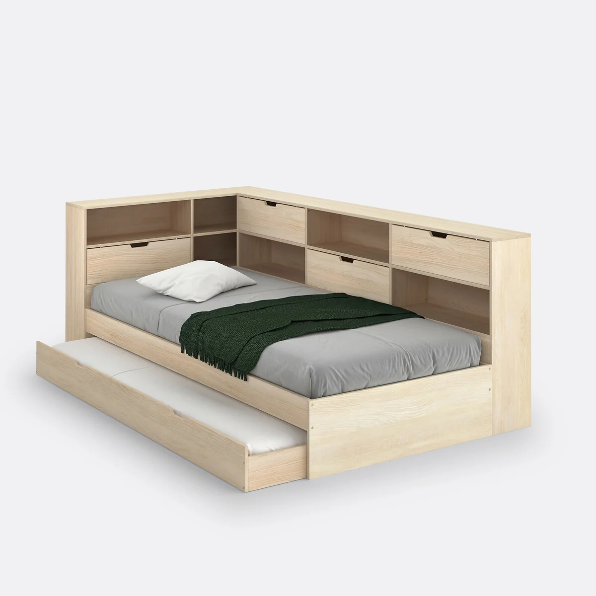 Yann Solid Pine Storage Bed – image 2