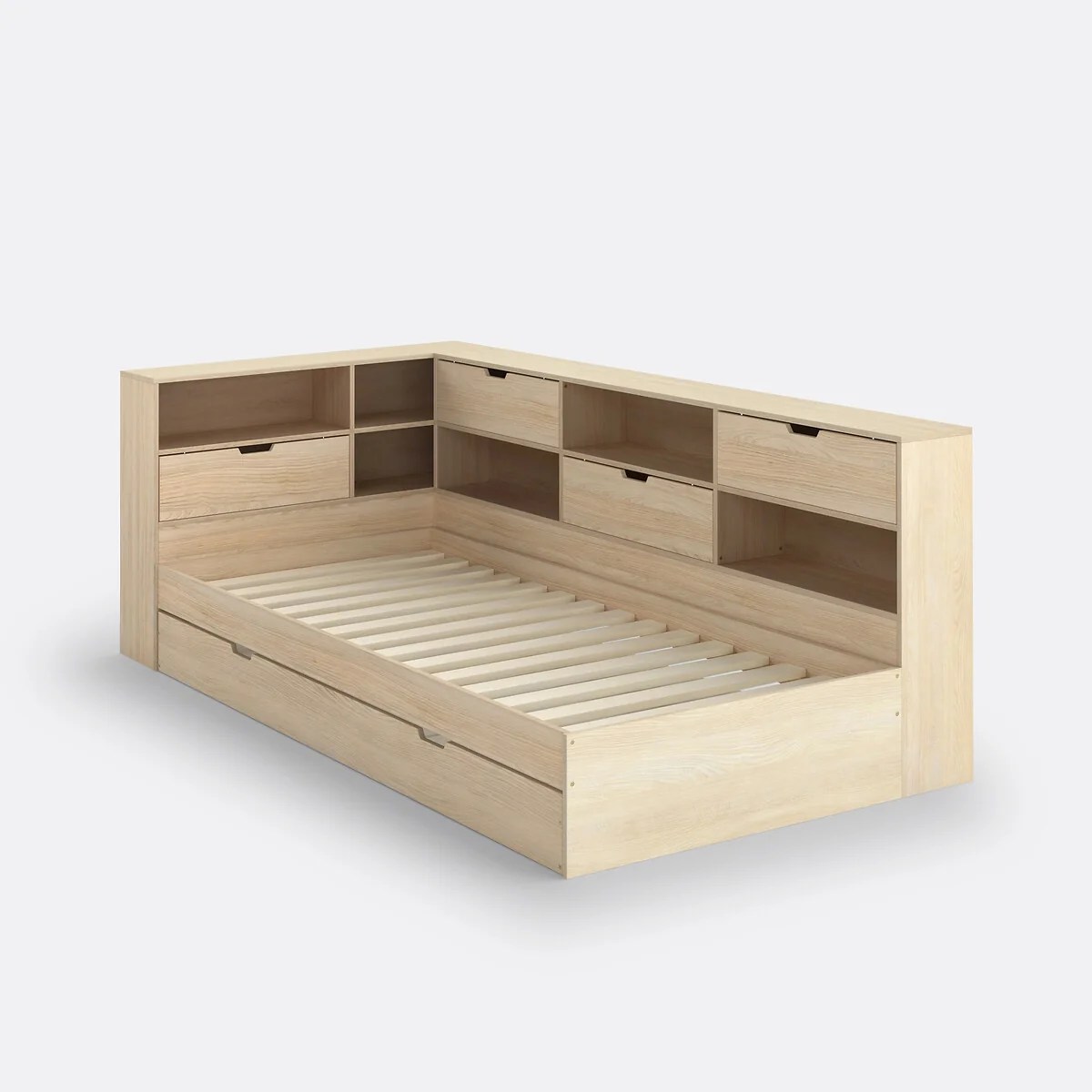 Yann Solid Pine Storage Bed – image 3
