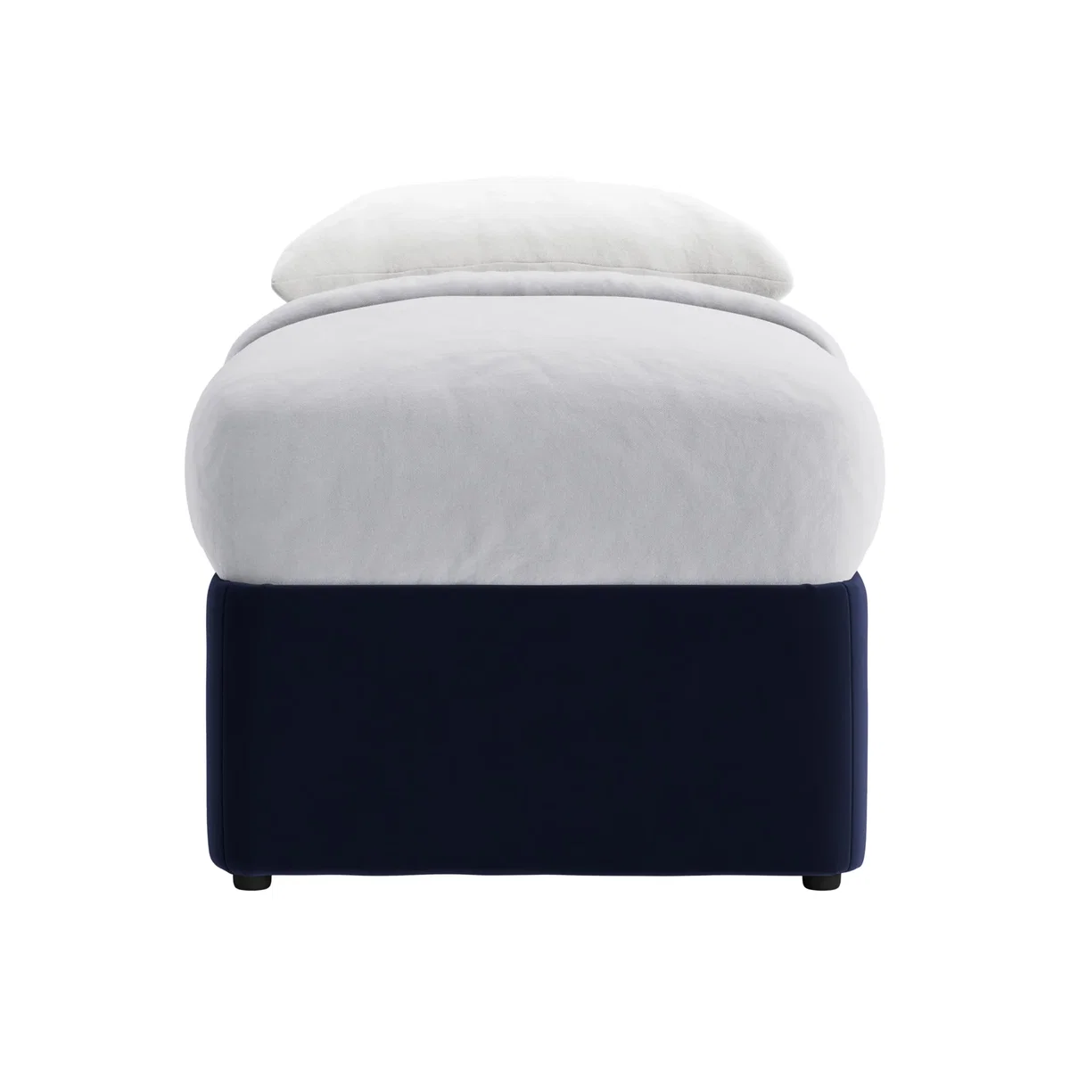 Bottoms Up Ottoman Bed, Single (Pen Nib Blue Clever Velvet) – image 1