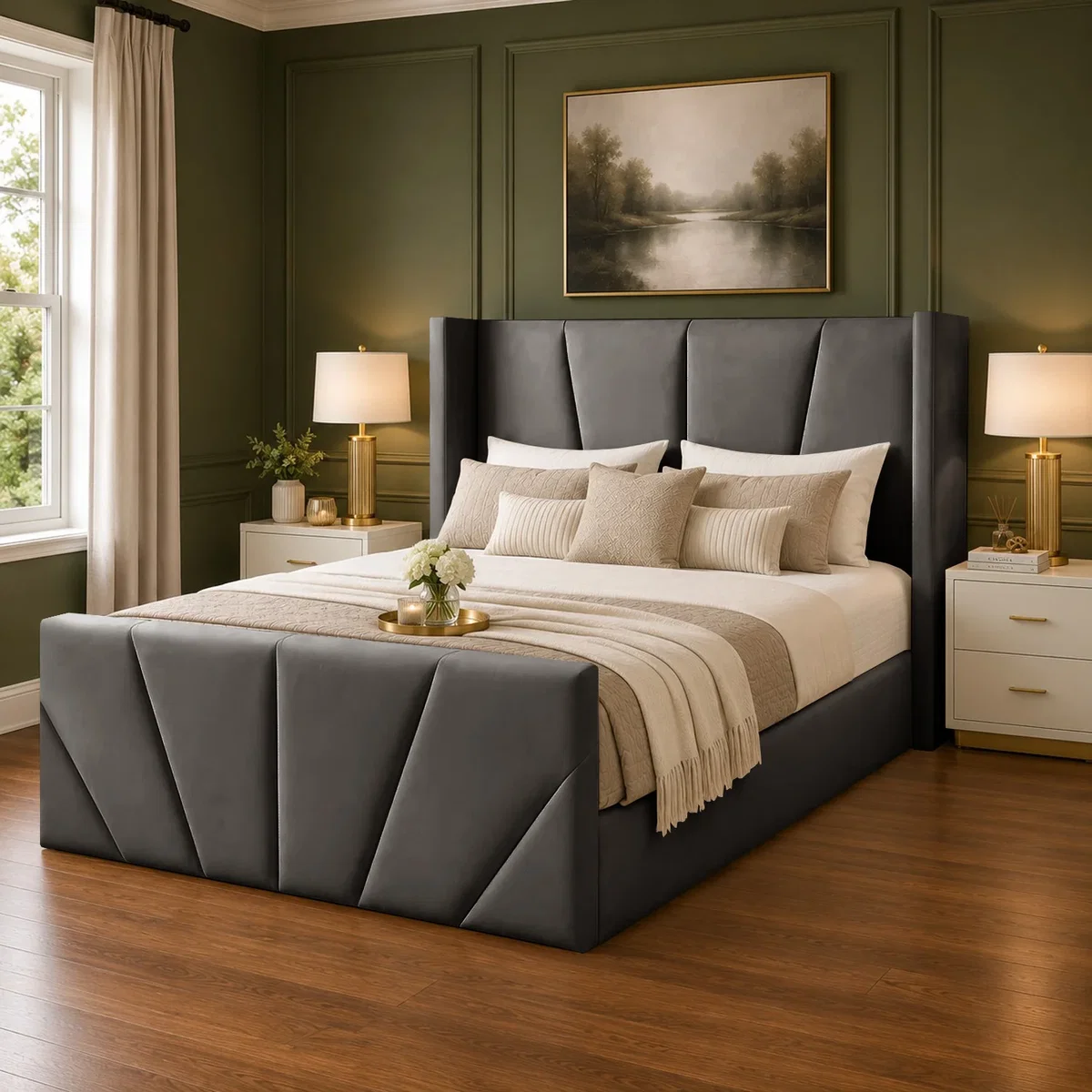 Luxury Upholstered Austin Storage Bed - Grey / Single – image 1