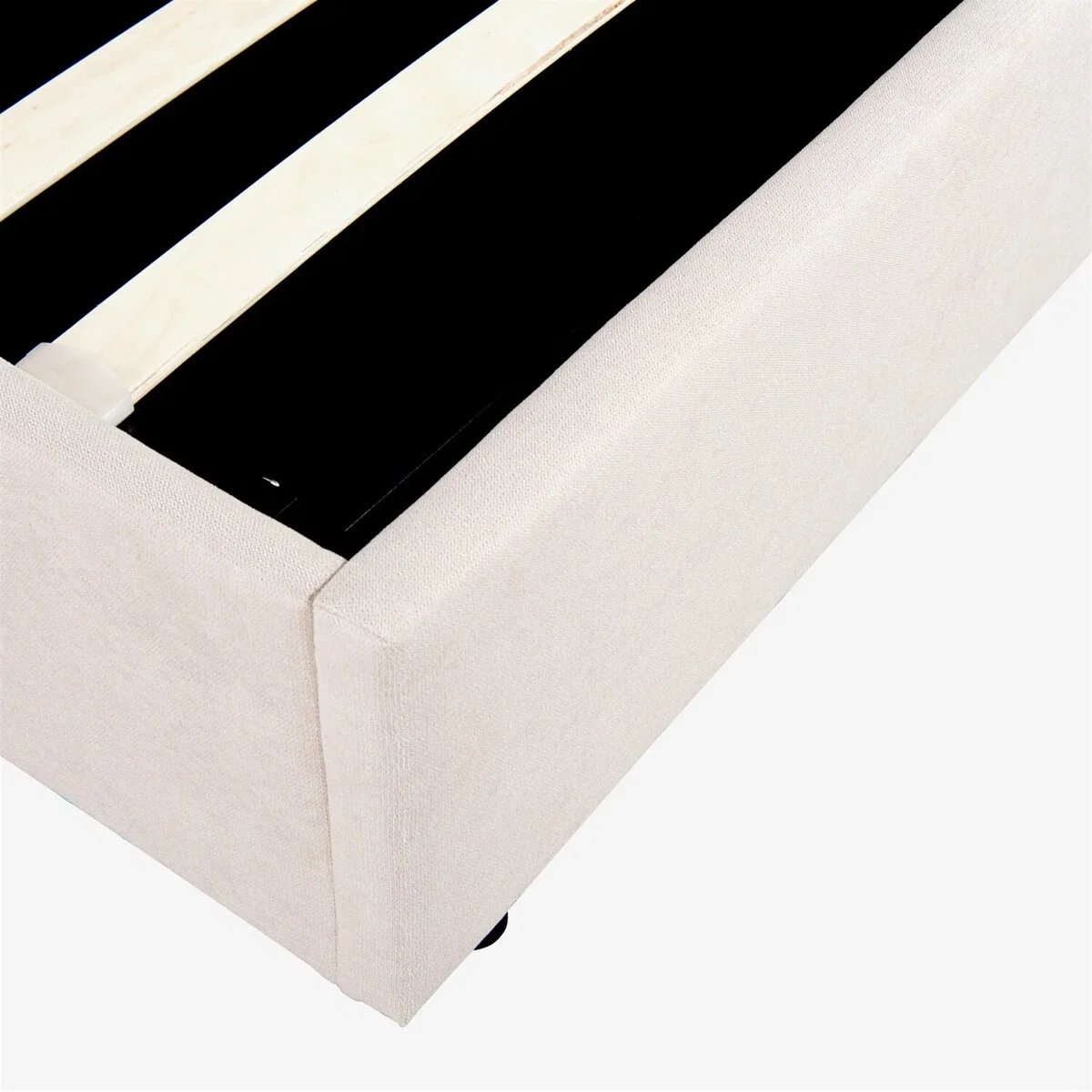 Wrenbury Natural Upholstered Winged Ottoman Storage Bed - Natural / King – image 1