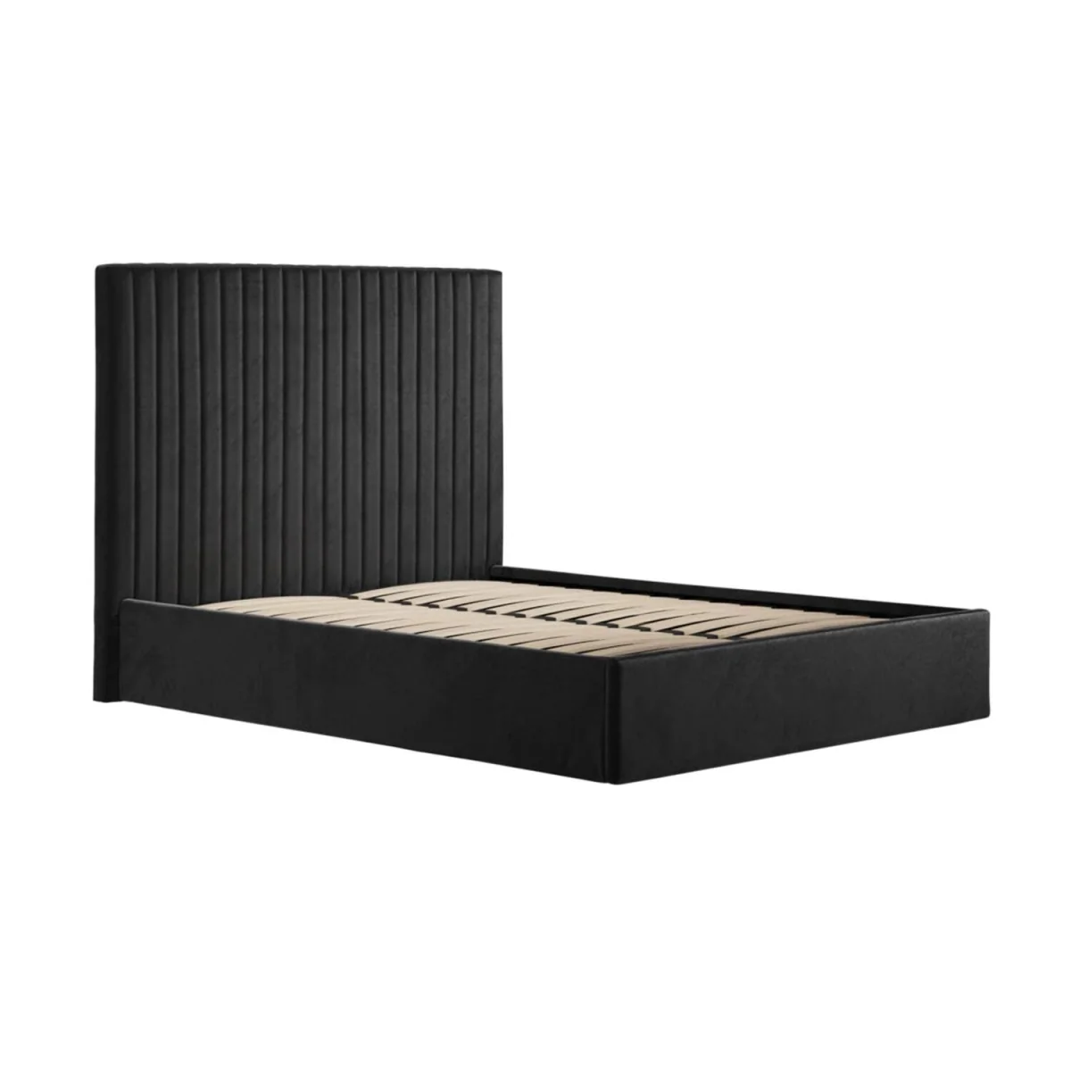 Dublin 6ft Super King Ottoman Bed in Velvet - Black – image 2