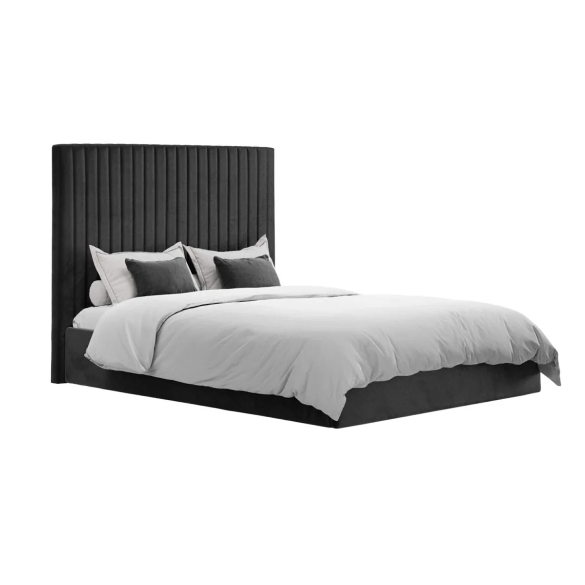 Dublin 6ft Super King Ottoman Bed in Velvet - Black – image 3