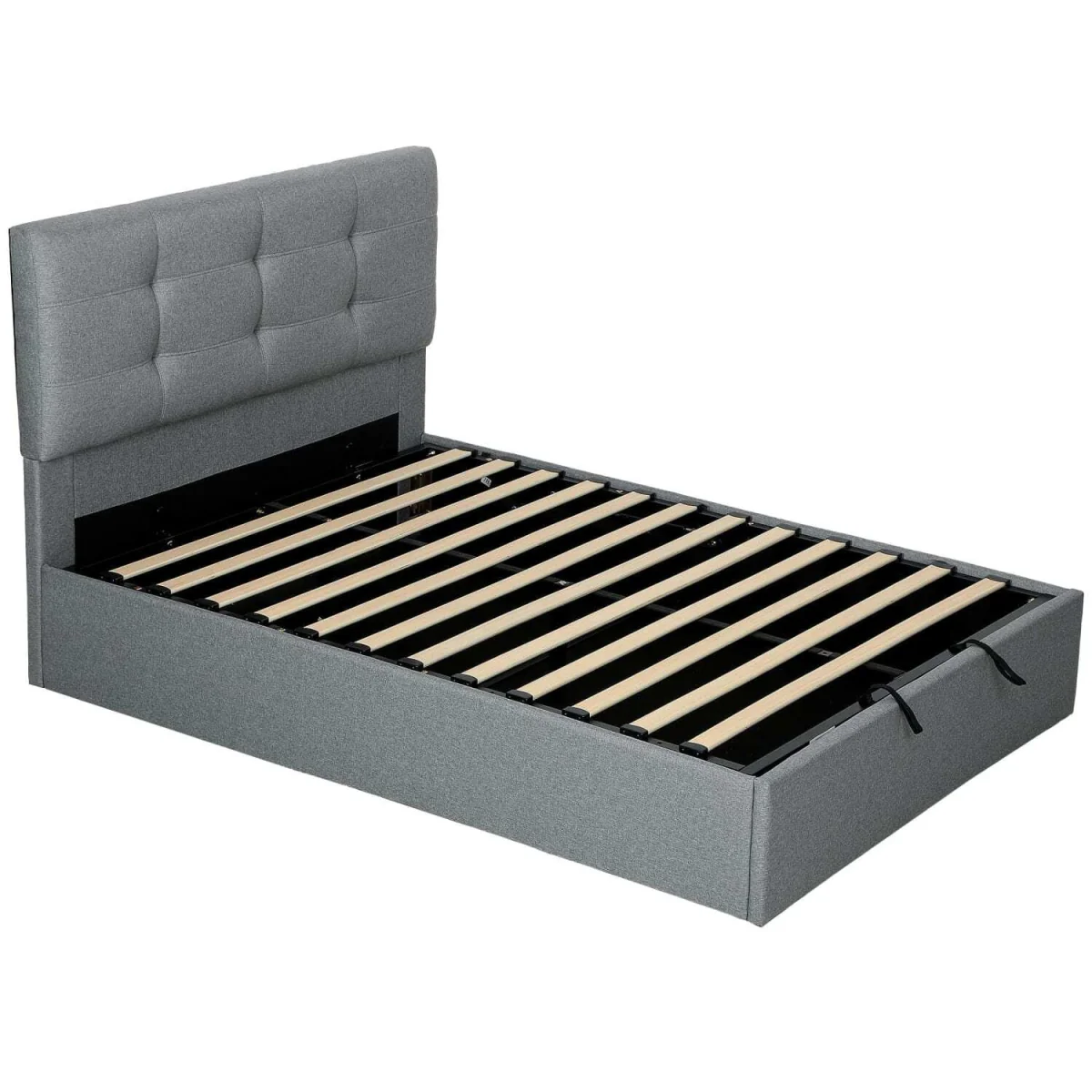 Sutto 4FT6 Double Ottoman Bed with Gas-Lift Storage, Grey – image 3