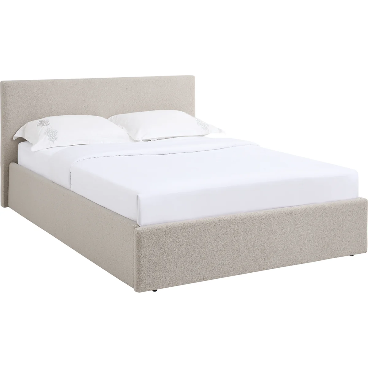 TEDDY BOUCLE 3FT Single Ottoman Storage Bed Boucle Beige +Spring & Foam Mattress - Boucle Beige – image 5