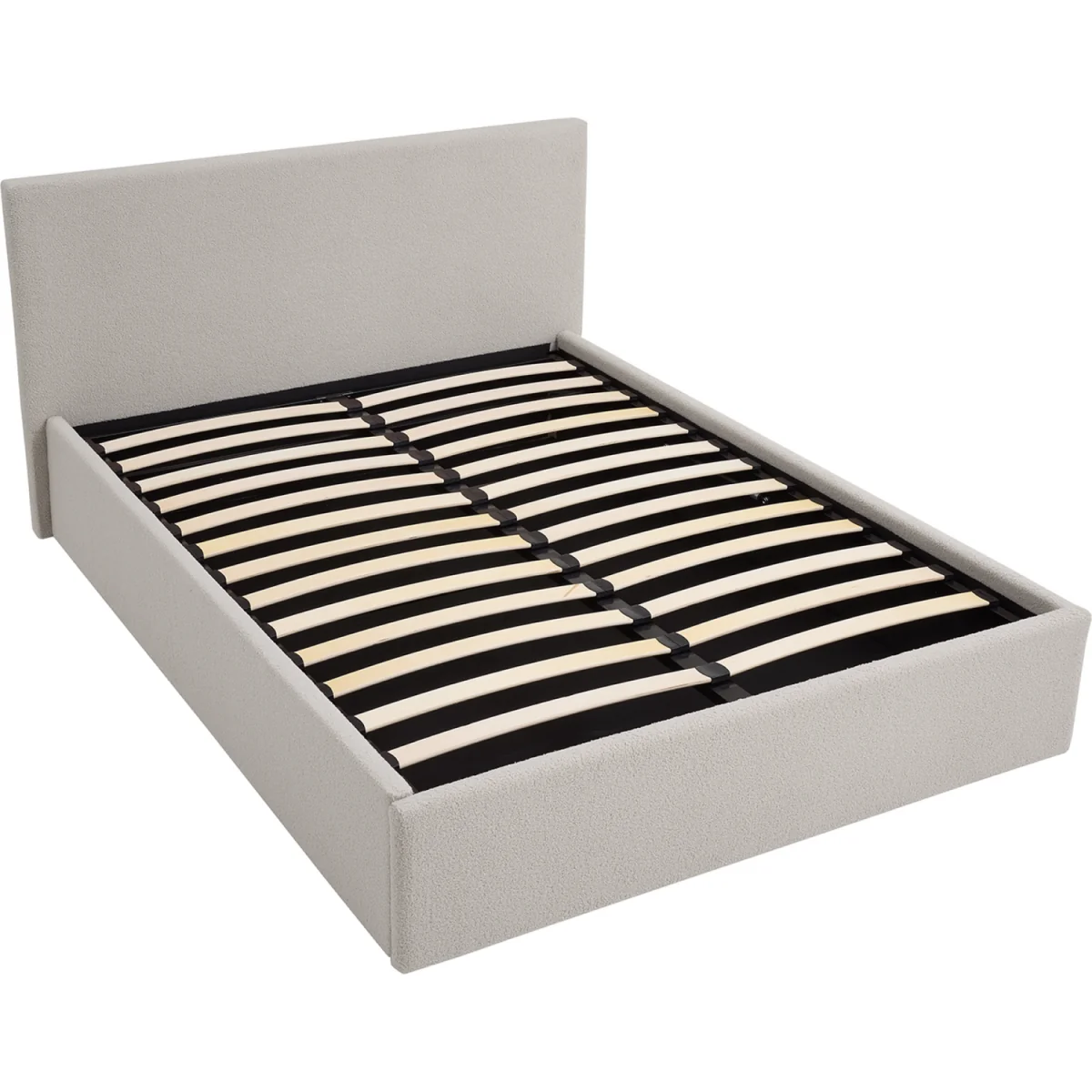 TEDDY BOUCLE 3FT Single Ottoman Storage Bed Boucle Beige +Spring & Foam Mattress - Boucle Beige – image 6