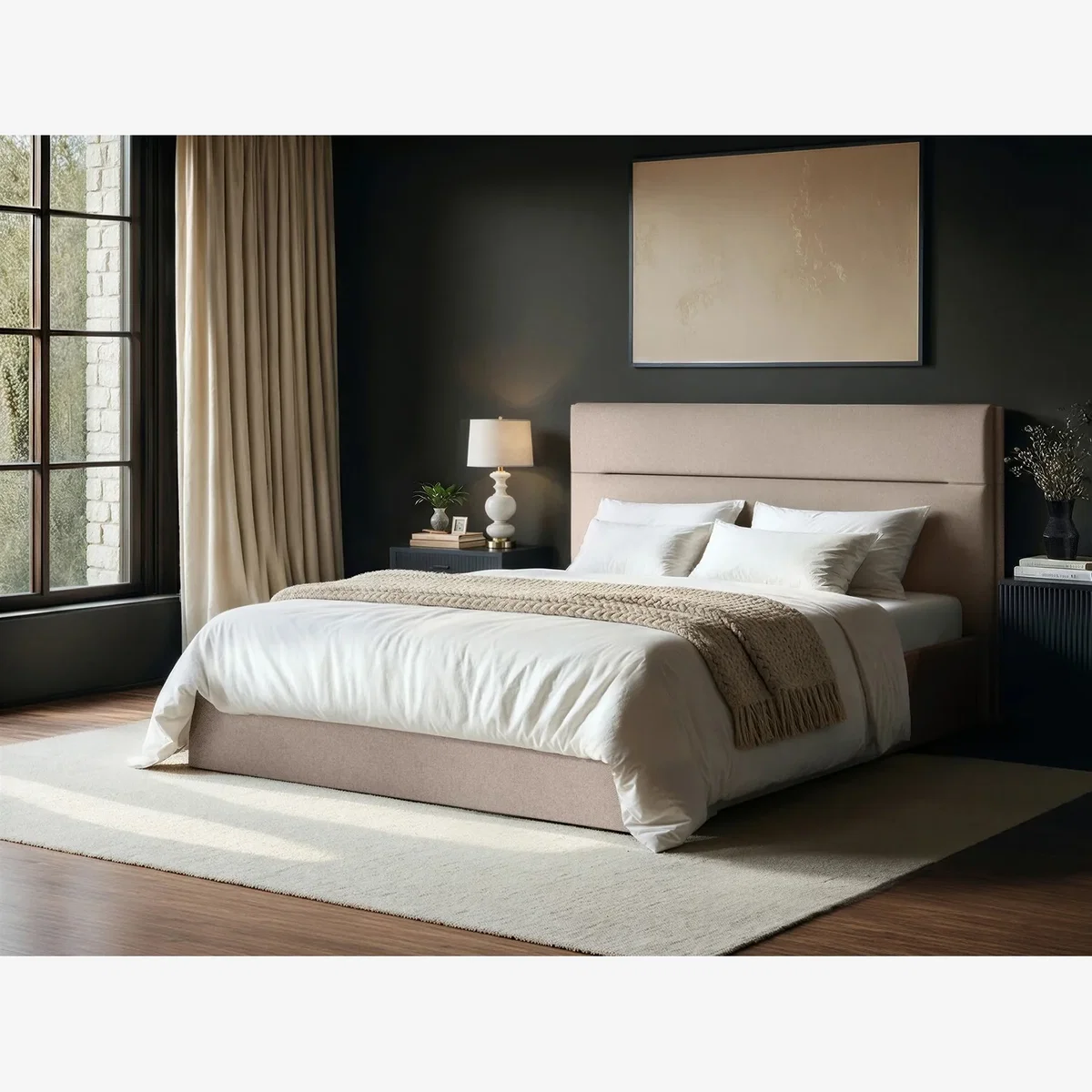 Nela Ottoman Bed Beige - Beige