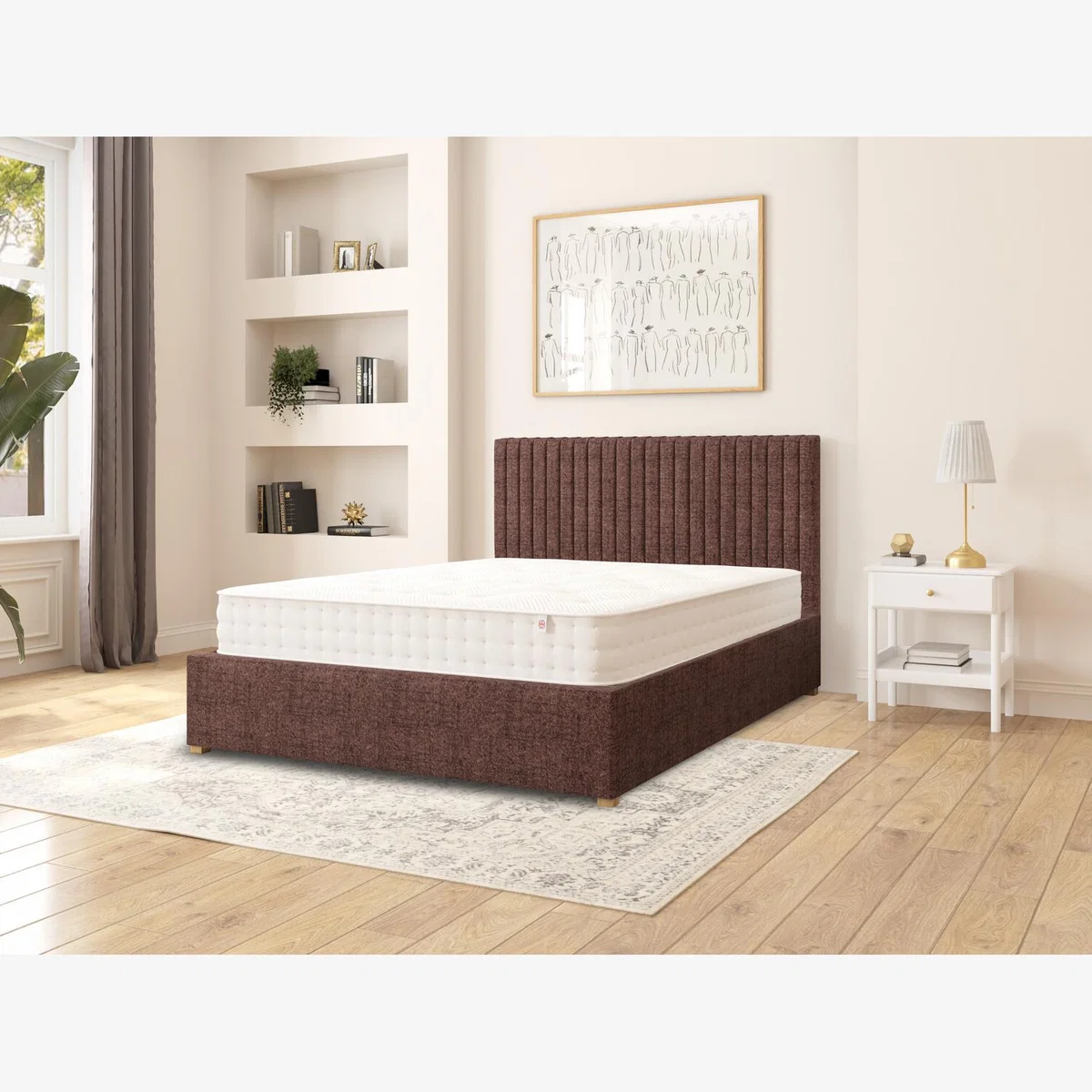 Grant Fabric Ottoman Storage Bed, Yorkshire Knit Fabric - Chocolate / King