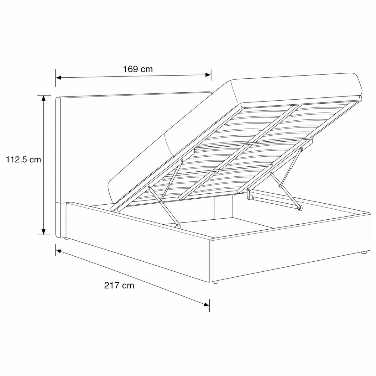 FWStyle Fossil King Size Ottoman Bedframe Padded Tall Headboard  - Fossil – image 7