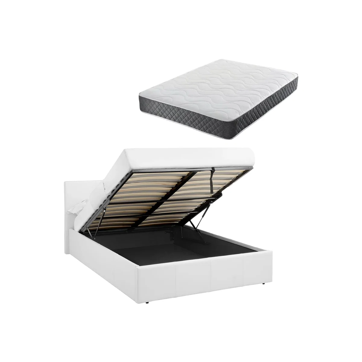 LUNA Single Ottoman Storage Bed with Spring & Foam Mattress – image 1