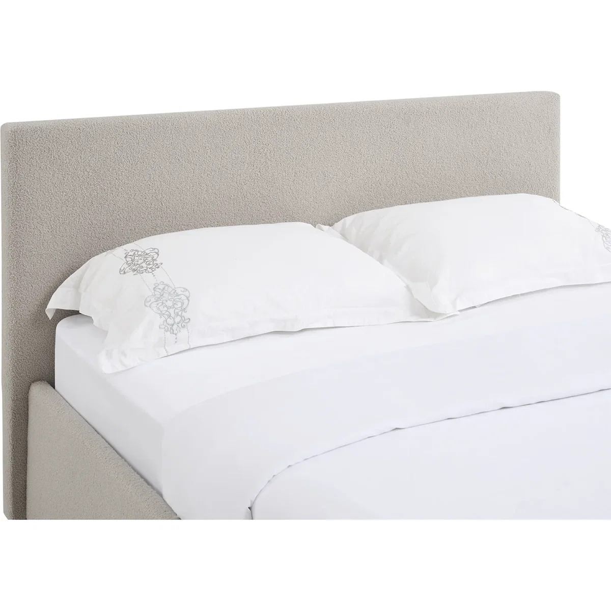 TEDDY BOUCLE 4FT6 Double Ottoman Gas Lift Storage Bed Boucle Beige Fabric Frame - Boucle Beige – image 8