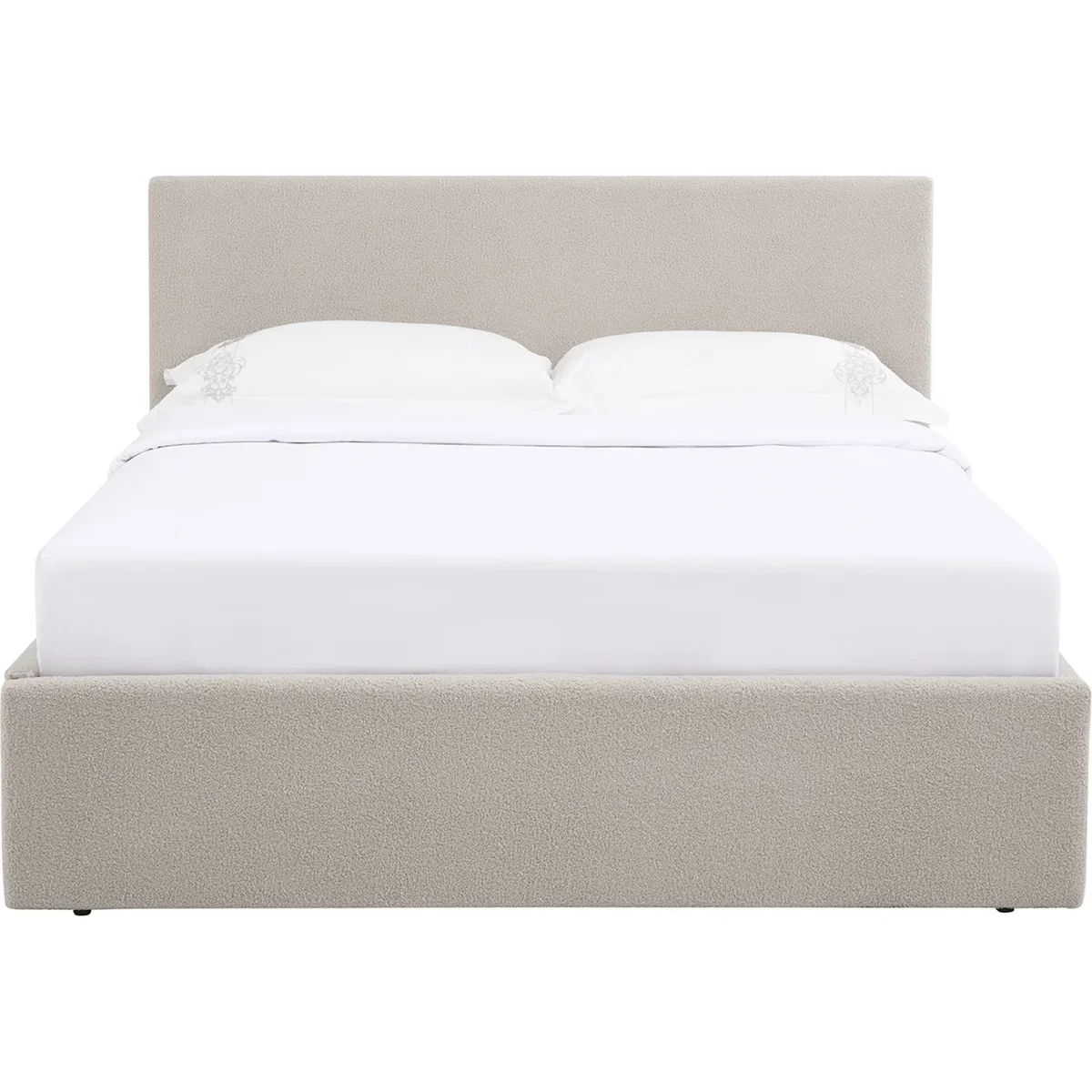 TEDDY BOUCLE 4FT6 Double Ottoman Gas Lift Storage Bed Boucle Beige Fabric Frame - Boucle Beige – image 10