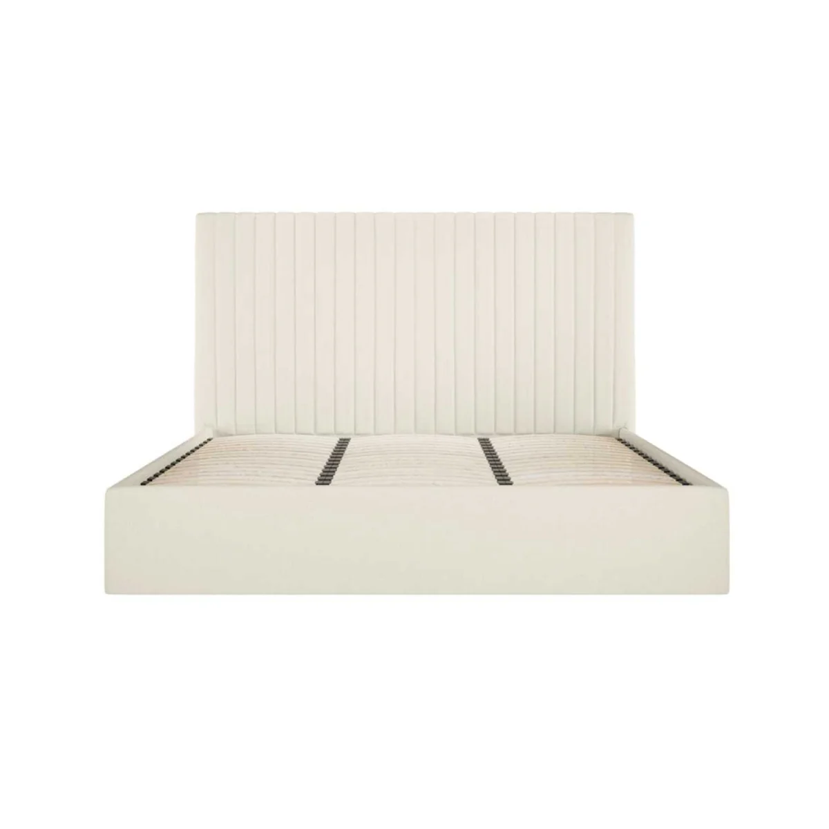 Dublin 5ft King Ottoman Bed with Tall Ribbed Headboard and Under Bed Storage - White – image 2