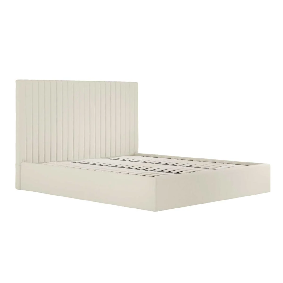 Dublin 5ft King Ottoman Bed with Tall Ribbed Headboard and Under Bed Storage - White – image 3
