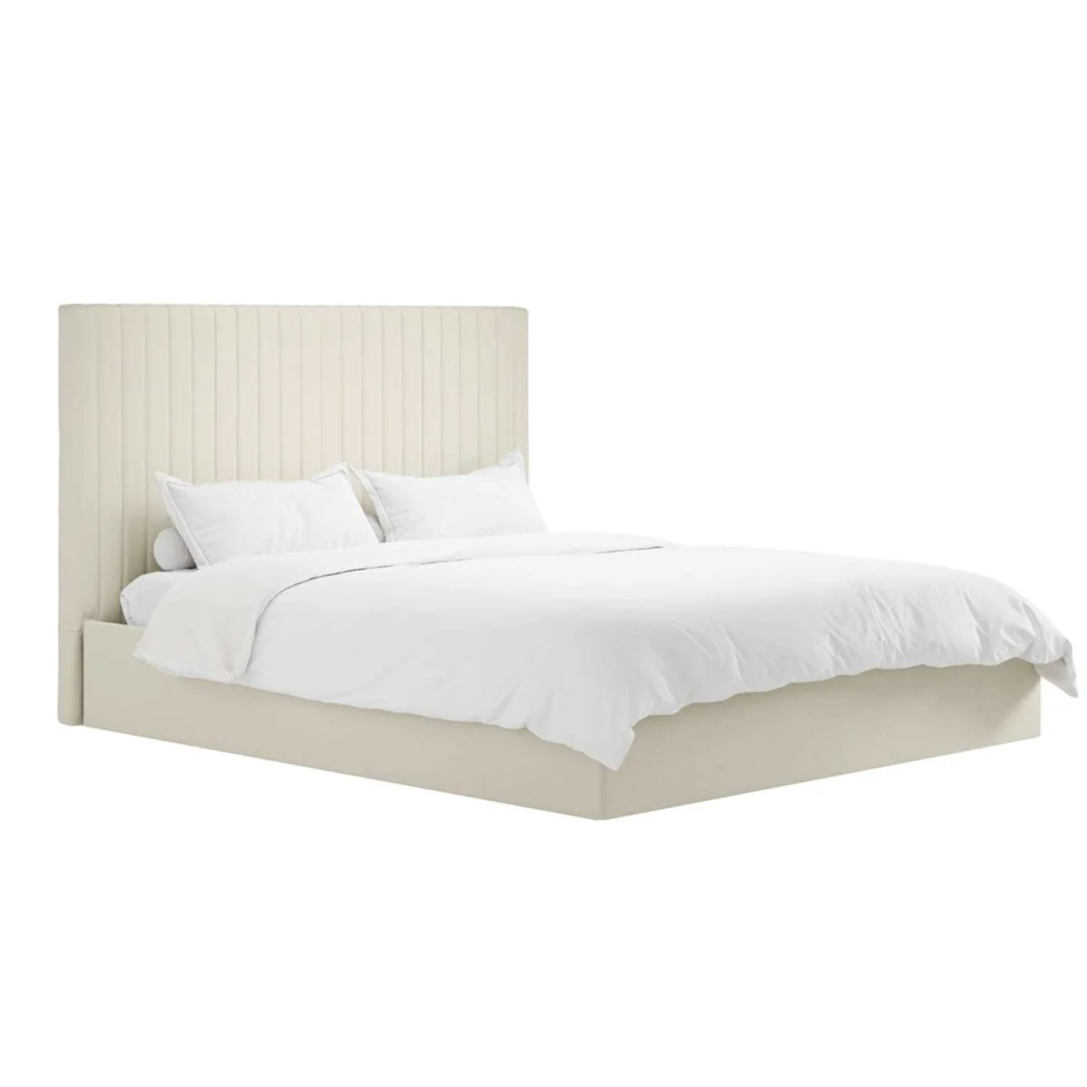 Dublin 5ft King Ottoman Bed with Tall Ribbed Headboard and Under Bed Storage - White – image 5